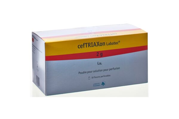 Ceftriaxon Labatec subst sèche 2 g flac 10 pce
