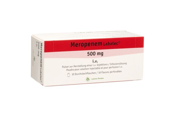 Meropenem Labatec i.v. Trockensub 500 mg zur Herstellung einer Injektions- oder Infusionslösung Durchstf 10 Stk