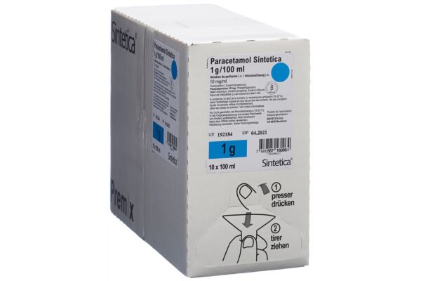 Paracetamol Sintetica sol perf 1 g/100ml 10 sach 100 ml