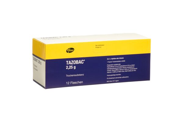 Tazobac subst sèche 2.25 g flac 12 pce