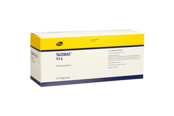 Tazobac subst sèche 4.5 g flac 12 pce