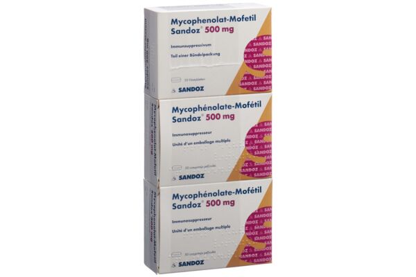 Mycophénolat-Mofétil Sandoz cpr pell 500 mg 150 pce