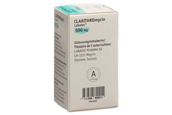 Clarithromycine Labatec subst sèche 500 mg pour solution pour perfusion i.v. flac 10 ml