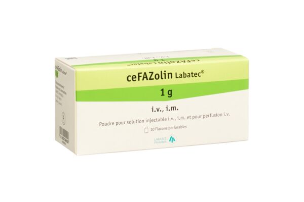 Céfazoline Labatec subst sèche 1 g flac 10 pce