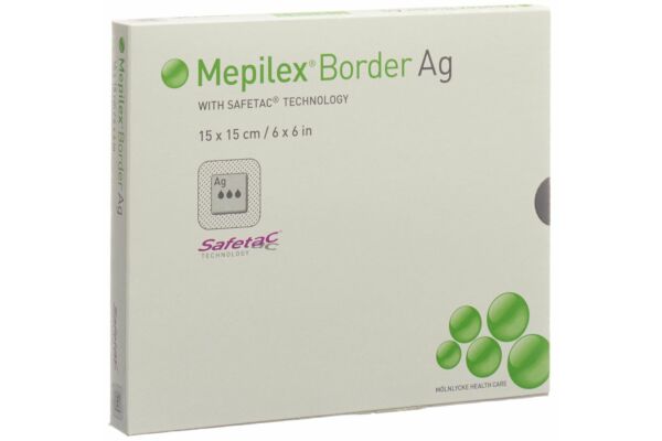 Mepilex Ag Border pansement hydrocellulaire 15x15cm 5 pce