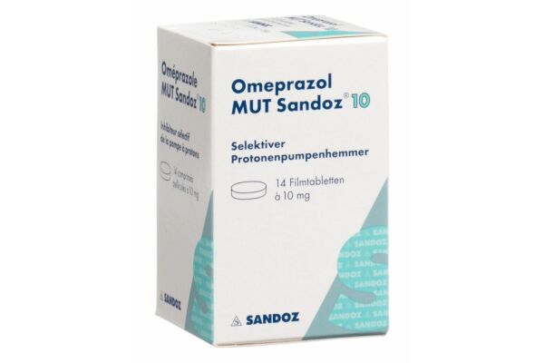 Omeprazol MUT Sandoz Filmtabl 10 mg Ds 14 Stk