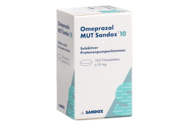 Omeprazol MUT Sandoz Filmtabl 10 mg Ds 100 Stk