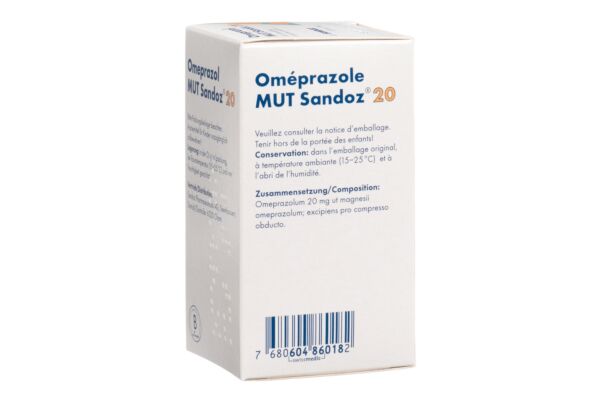 Omeprazol MUT Sandoz Filmtabl 20 mg Ds 100 Stk