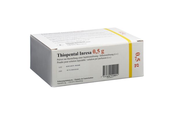 Thiopental Inresa subst sèche 0.5 g flac 25 pce