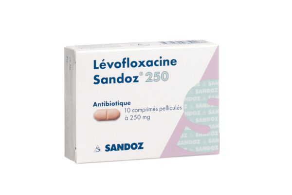 Lévofloxacine Sandoz cpr pell 250 mg 10 pce