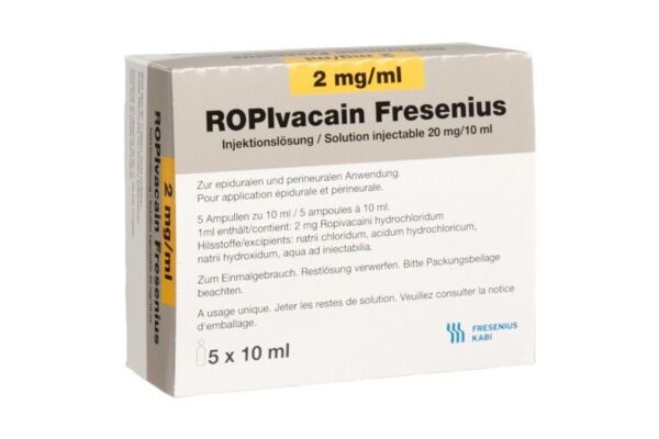 Ropivacain Fresenius Inj Lös 2 mg/ml 10ml Ampullen 5 Stk