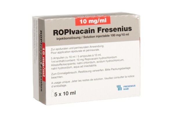 Ropivacain Fresenius sol inj 10 mg/ml 10ml ampoules 5 pce