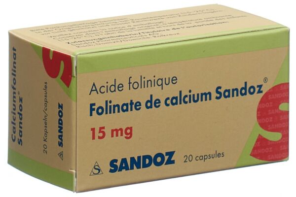 Folinate de calcium Sandoz caps 15 mg bte 20 pce