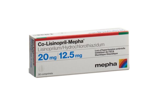 Co-Lisinopril-Mepha Tabl 20/12.5 30 Stk