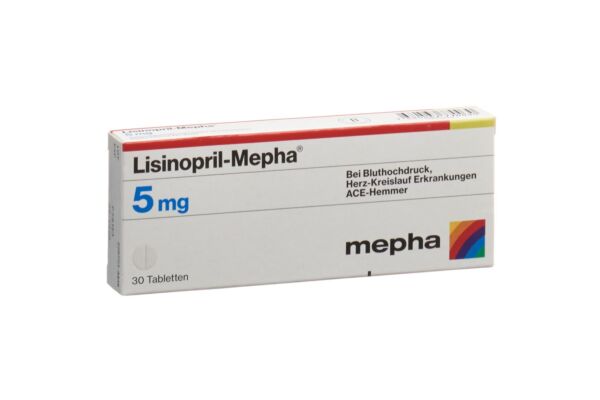 Lisinopril-Mepha Tabl 5 mg 30 Stk