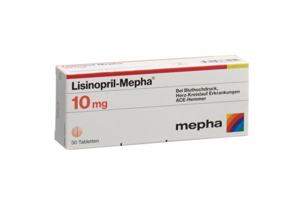 Lisinopril-Mepha Tabl 10 mg 30 Stk