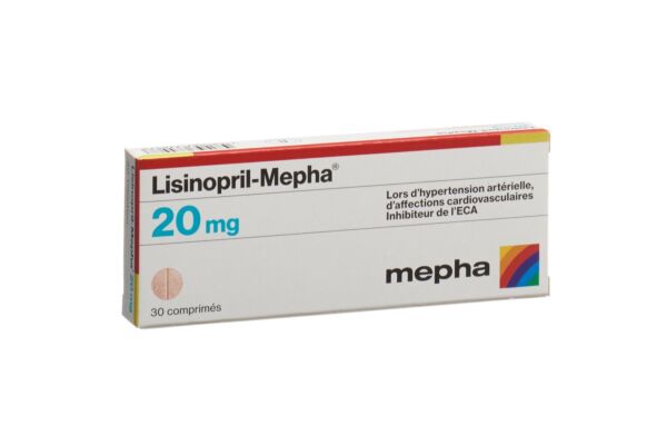 Lisinopril-Mepha Tabl 20 mg 30 Stk