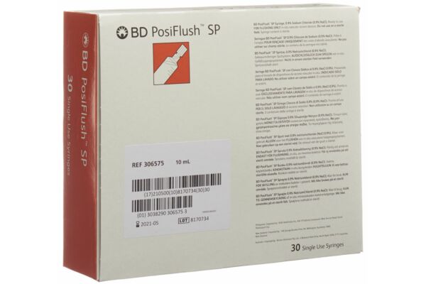 BD PosiFlush SP système de rinçage NaCl 0.9% 30 ser pré 10 ml