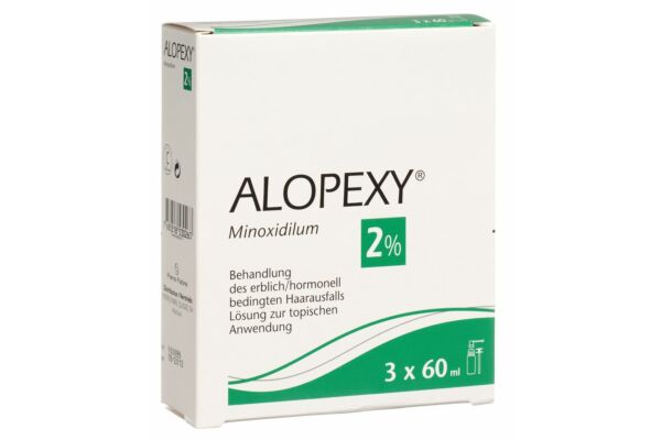 Alopexy Lös 2 % 3 Spr 60 ml