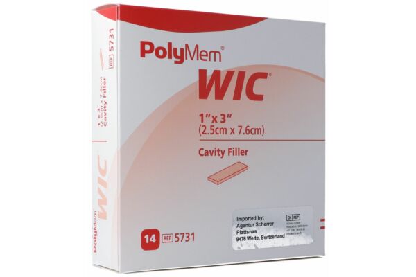 PolyMem WIC tamponade 2.5x7.6cm stérile 14 pce