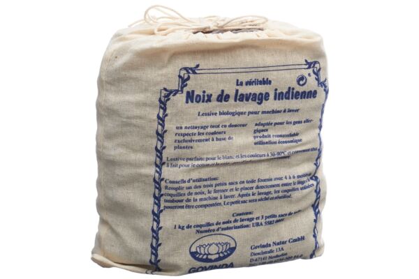 Govinda noix de lavage indienne avec petits sacs de toile sach 1 kg