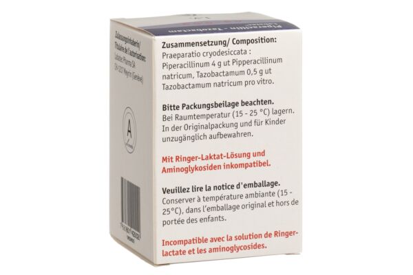 Piperacillin-Tazobactam Labatec subst sèche 4.5 g flac