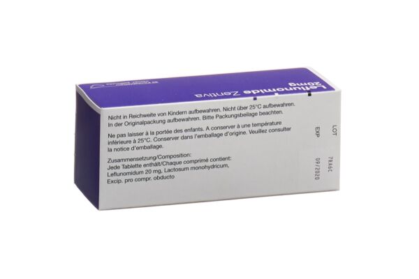 Leflunomide Zentiva cpr pell 20 mg bte 30 pce