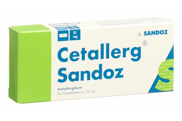 Cetallerg Sandoz cpr pell 10 mg 30 pce