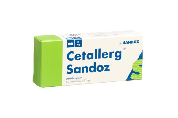 Cetallerg Sandoz cpr pell 10 mg 50 pce
