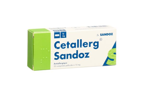 Cetallerg Sandoz cpr pell 10 mg 50 pce