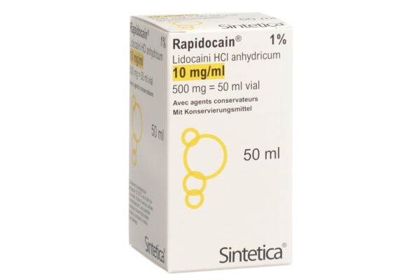 Rapidocain Inj Lös 500 mg/50ml Vial 50 ml