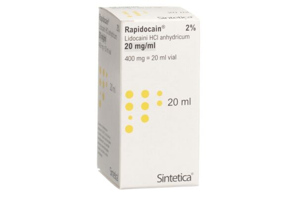 Rapidocain sol inj 400 mg/20ml sans conservateur vial 20 ml