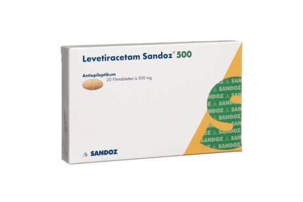 Levetiracetam Sandoz Filmtabl 500 mg 20 Stk