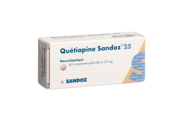 Quétiapine Sandoz cpr pell 25 mg 60 pce