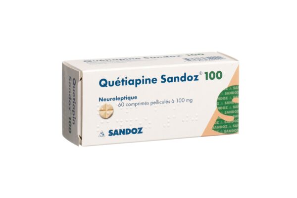 Quétiapine Sandoz cpr pell 100 mg 60 pce
