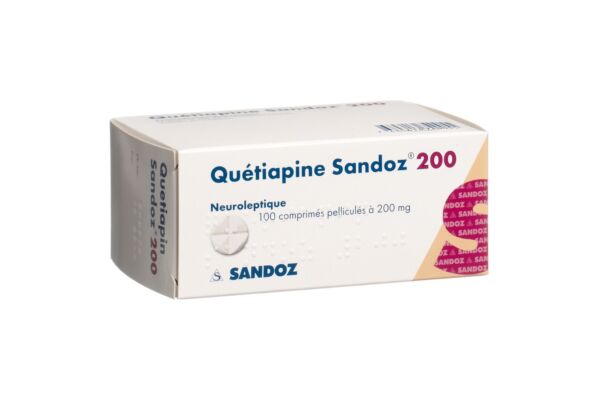 Quétiapine Sandoz cpr pell 200 mg 100 pce