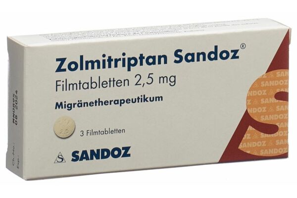 Zolmitriptan Sandoz cpr pell 2.5 mg 3 pce