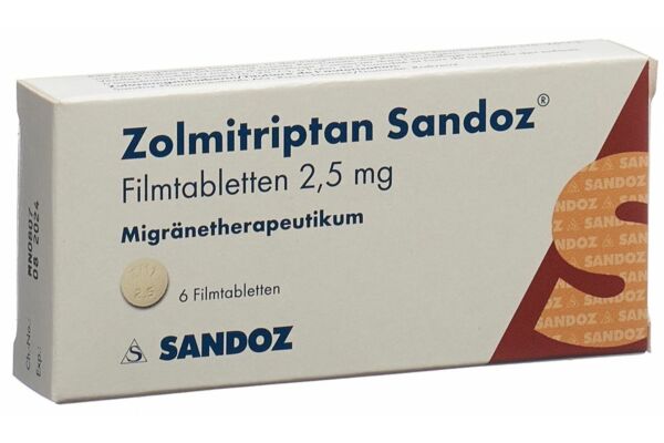Zolmitriptan Sandoz cpr pell 2.5 mg 6 pce