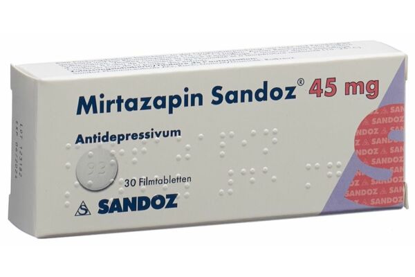 Mirtazapine Sandoz cpr pell 45 mg 30 pce