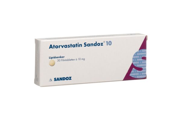 Atorvastatin Sandoz Filmtabl 10 mg 30 Stk