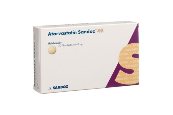 Atorvastatin Sandoz Filmtabl 40 mg 30 Stk