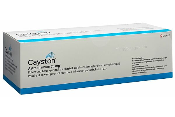 Cayston subst sèche 75 mg avec solvant flac 84 pce