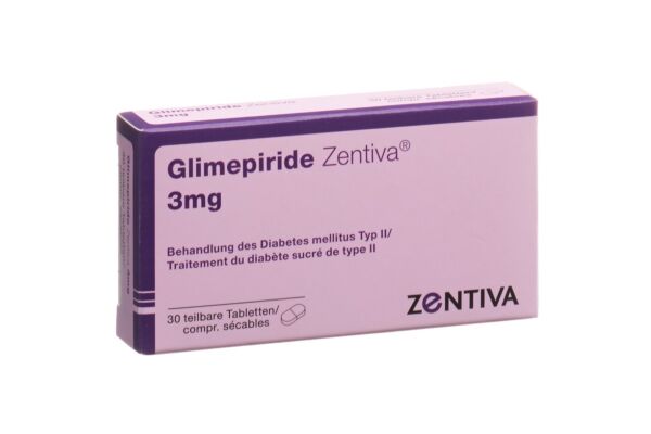 Glimepiride Zentiva Tabl 3 mg 30 Stk
