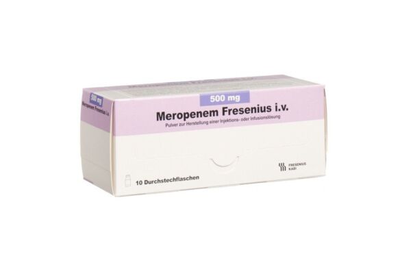 Meropenem Fresenius i.v. Trockensub 500 mg zur Herstellung einer Injektions-/Infusionslösung Durchstf 10 Stk