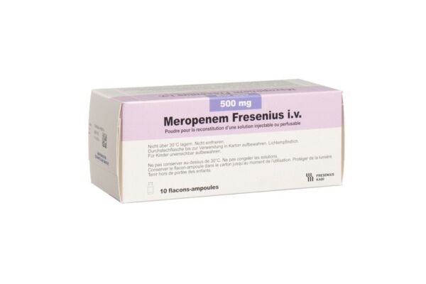 Meropenem Fresenius i.v. subst sèche 500 mg poudre pour solution injectable/pour perfusion flac 10 pce