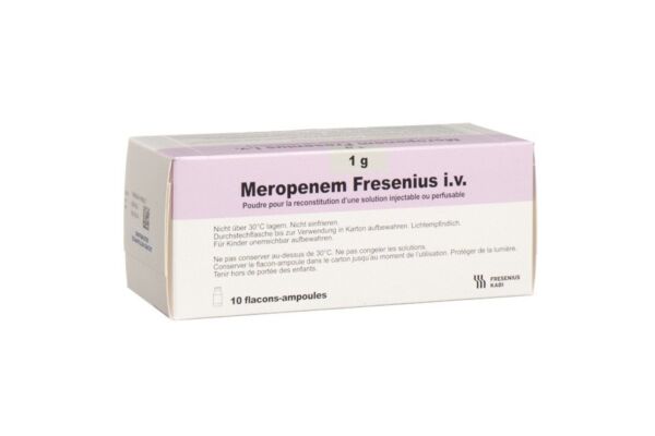 Meropenem Fresenius i.v. subst sèche 1 g poudre pour solution injectable/pour perfusion flac 10 pce