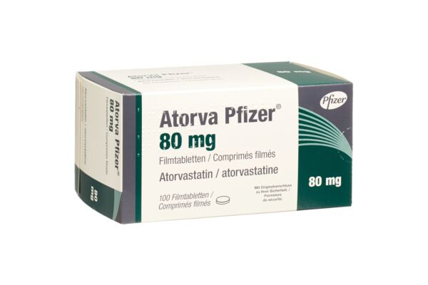 Atorva Pfizer cpr pell 80 mg 100 pce