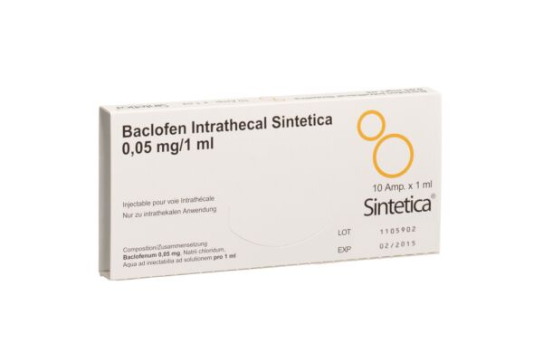 Baclofen Intrathecal Sintetica Inj Lös 0.05 mg/1ml 10 Amp 1 ml