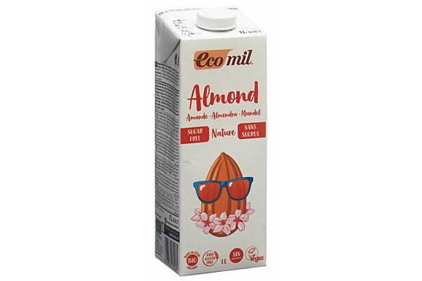 Ecomil Mandelmilch Drink ohne Zucker Bio 1 lt
