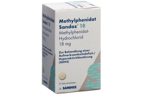 Méthylphénidate Sandoz cpr ret 18 mg bte 30 pce